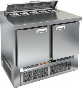 Стол для салатов Hicold Sle2-11Gn З (1/6) с крышк. (+2/+10) задн.нерж.стенка