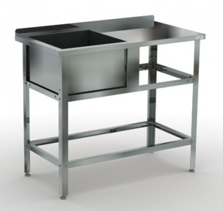 Ванна моечная Кобор ВМСБР115080П 80х150х87см с 1 сварным гнездом и каркасом из оцинк.стали