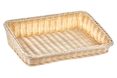 Корзинка пластиковая со скошенным бортом 380х260 мм бежевая [Beige 5450]