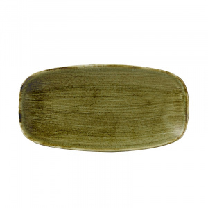 Блюдо прямоугольное Chefs 35,5Х18,9СМ, без борта, Stonecast Plume, цвет Olive Plgrxo141
