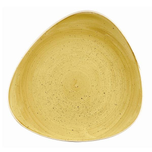 Тарелка мелкая треугольная 26,5СМ, без борта, Stonecast, цвет Mustard Seed Yellow Smsstr101