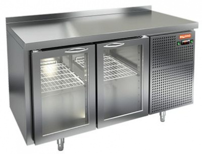 Стол охлаждаемый Hicold GNG 11 HT (+2+10), 2 стеклянные двери, 1380х700х850
