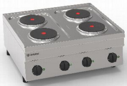 Плита 4 конфорочная 600 серии Tecnoinox Pc70E/6/0 116004