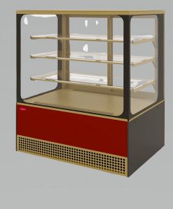 Витрина кондитерская Kayman Kвк-950М квадро золото