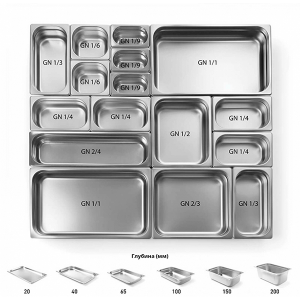 Гастроемкость FoodAtlas GN 1/9-100 нерж.сталь