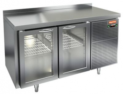 Стол охлаждаемый Hicold SNG 11 HT (+2+10), 2 стеклянные двери, 1390х600х850мм