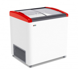 Ларь морозильный Frostor Gellar FG250E гнутое стекло красный